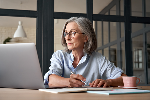 Older woman working